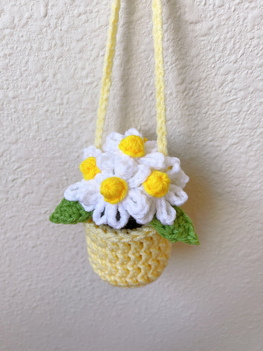 Daisy Pot Hanging Plant | Car Ornament