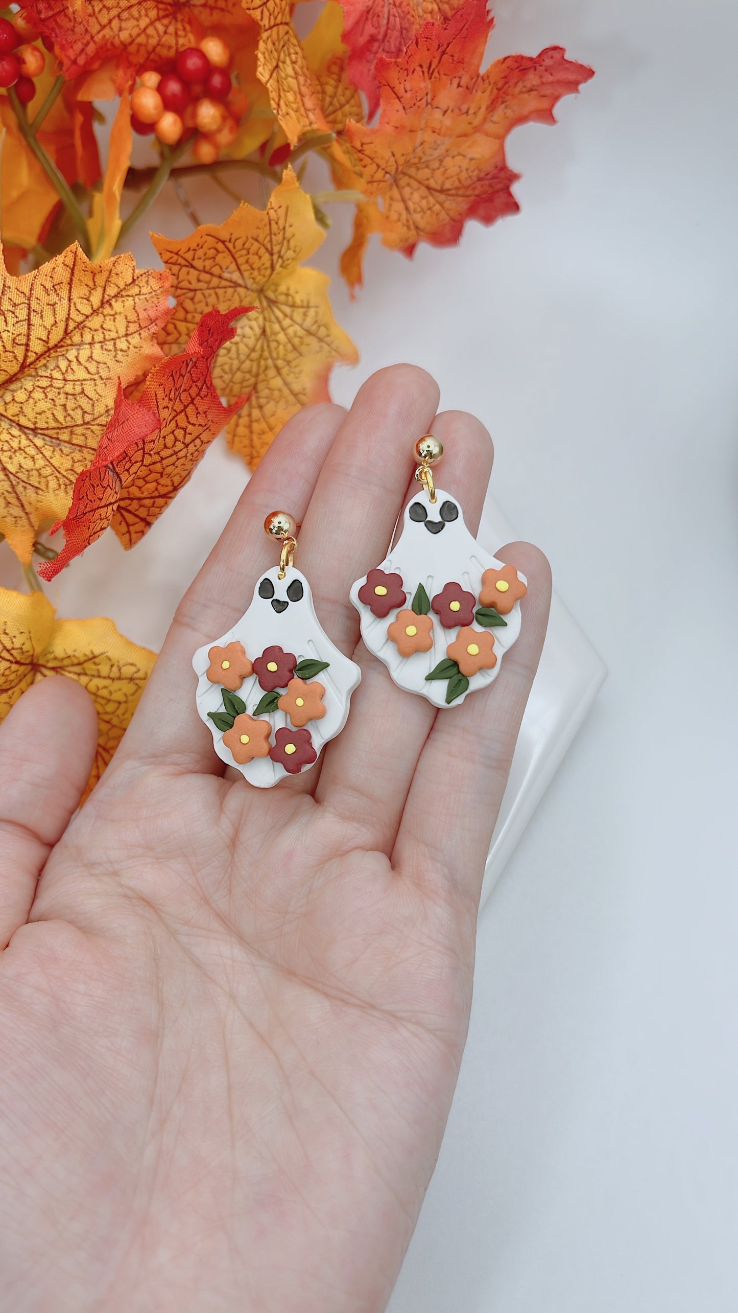 Sheet Ghost - Floral Earrings