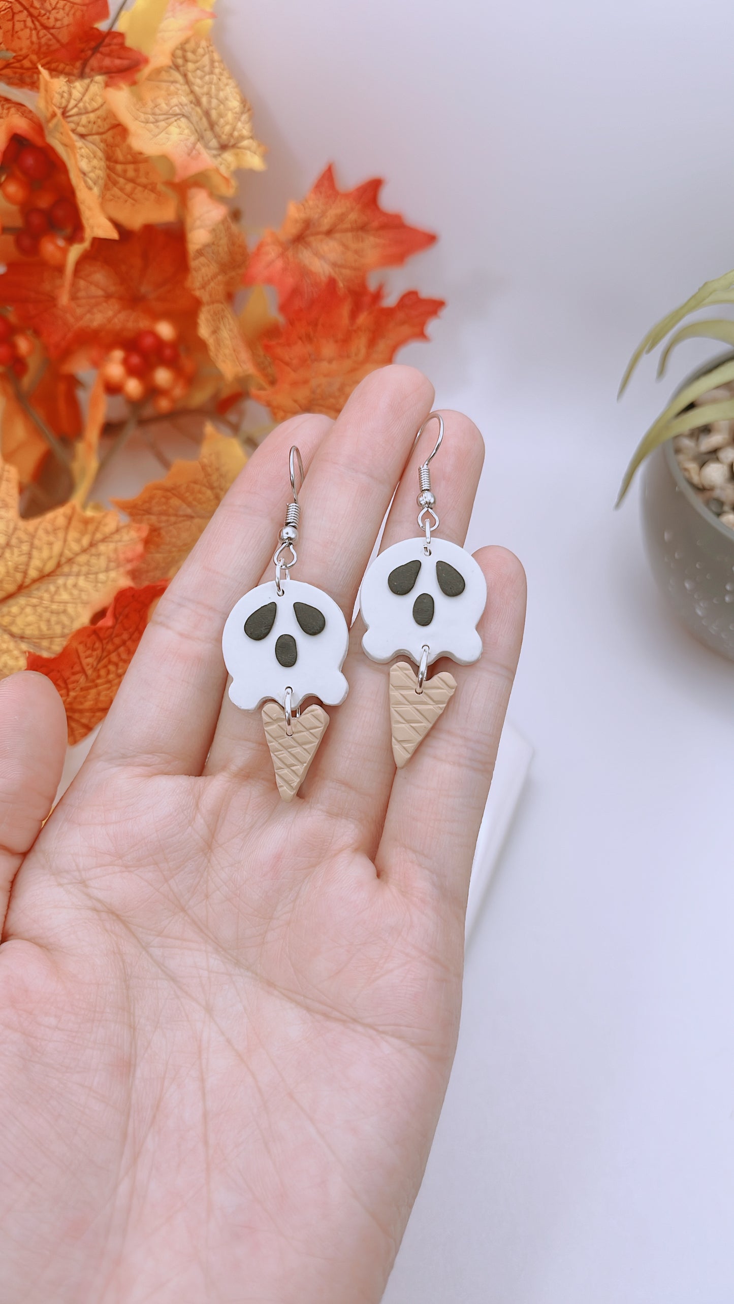 Ghost Ice Cream Earrings