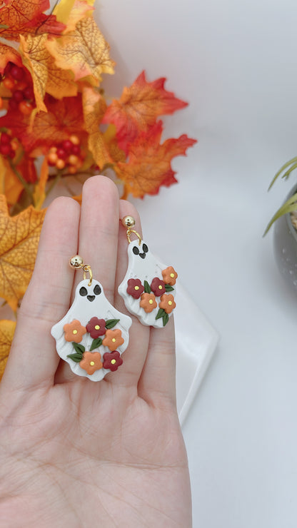 Sheet Ghost - Floral Earrings