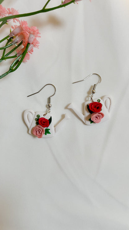 Floral Watering Can Earrings